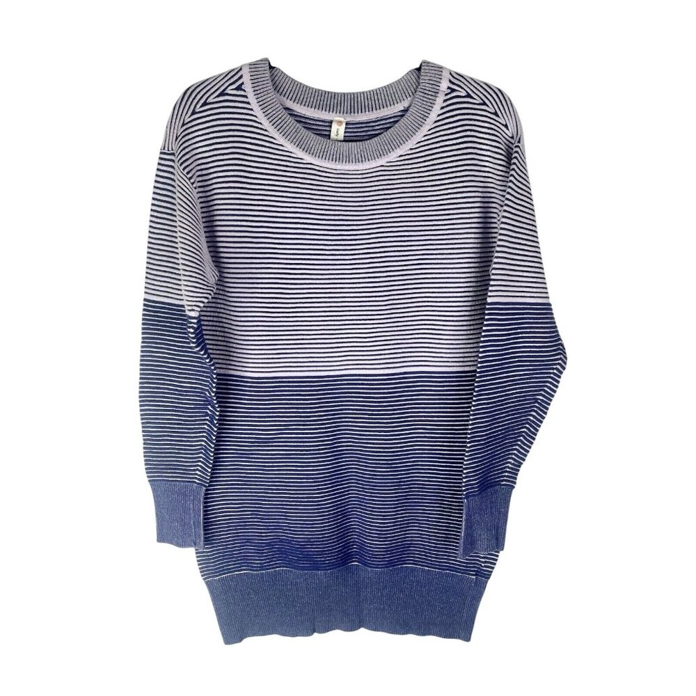 DAILY PRACTICE ANTHROPOLOGIE Women's Blue Ribbed Knit Tunic Dress Small